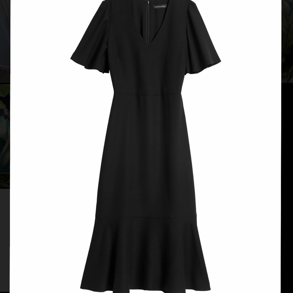 NWT Banana Republic Flutter-Sleeve Midi Dress